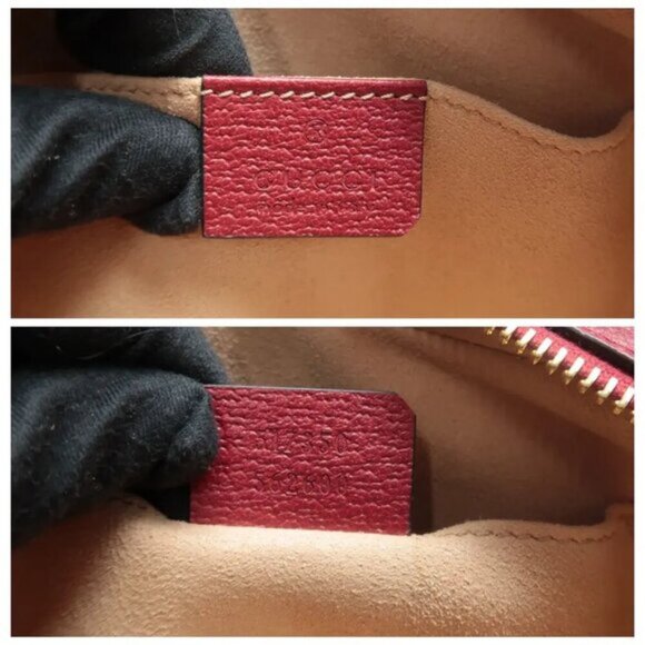 GUCCI Ophidia Red&Brown Canvas Shoulder Bag 500-082725 - Picture 10 of 12